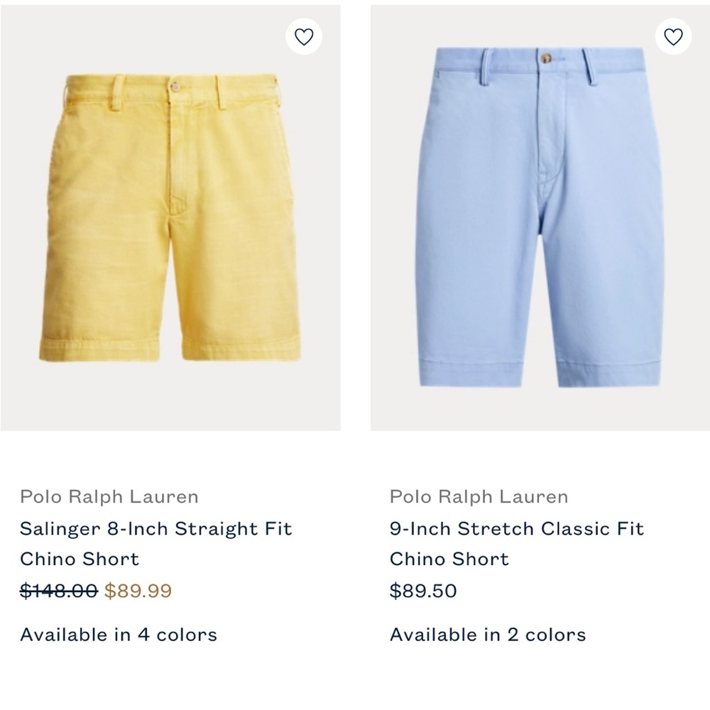 Polo Ralph Lauren PRL Twill Golfing Chinos Shorts